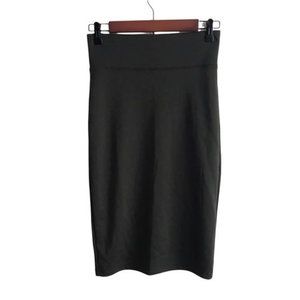 Forever 21 Knee Length Fitted Pencil Skirt In Olive Green Size Small